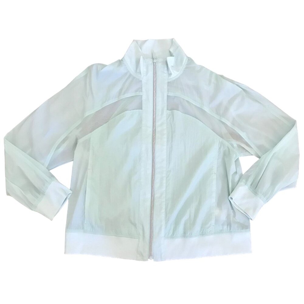 Chico's Zenergy Women's Mint Aqua‎ Blue Lightweight Nylon Warmup Jacket Size M